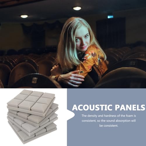 BESTonZON 4 piezas paneles de espuma acústica insonorizantes de alta densidad para aislamiento de sonido en estudio, grabación y teatros miniatura 3