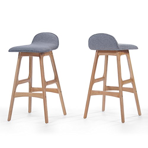 Christopher Knight Home Anatoli Fabric Barstools, 2-Pcs Set, Light Grey #TOP7