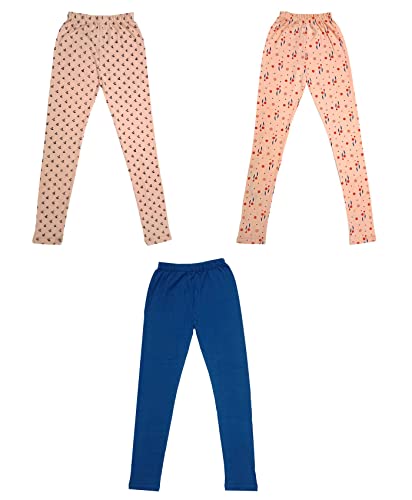 Image of indi weaves Girls Printed Cotton Legging and Solid Cotton Legging [Pack of 3] Multicolor71