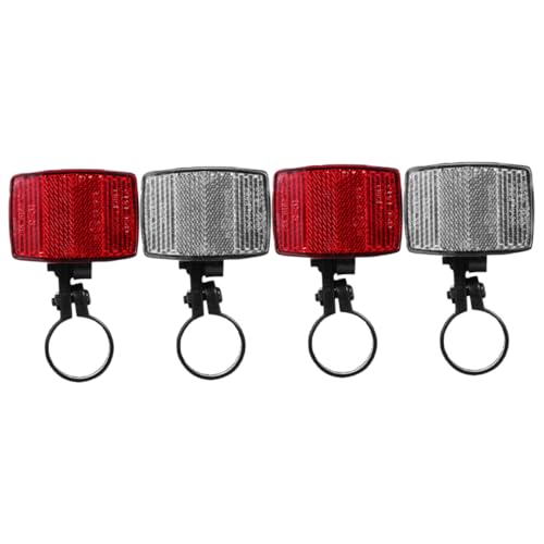 HEMOTON 4Pcs Bike Reflector Durable Front Rear Reflectors for Enhanced Night Visibility Easy to Install Cycling Safety Supplies