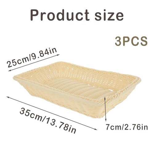 Panier osier de cuisine rectangulaire pour buffet de restaurant