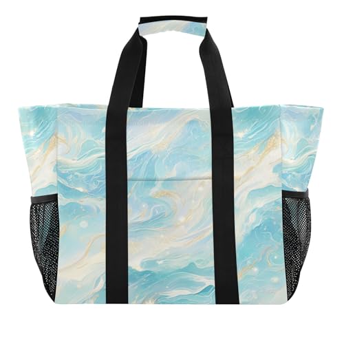 KLL Utility Tote Bags For Women Canvas Foldable With Pockets Carrier Bags