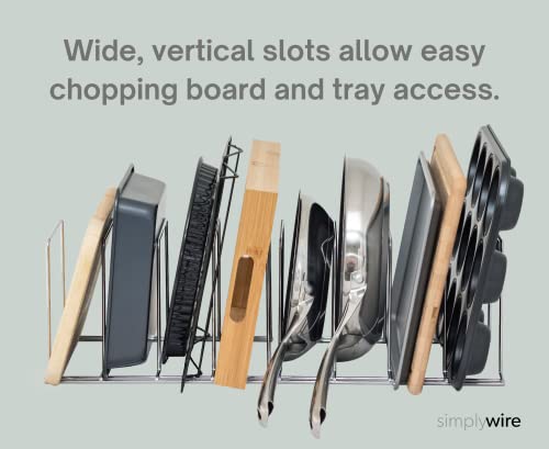 simplywire Baking Tray and Chopping Board Racks Pack of 2 - Pan Storage - Kitchen Cupboard Organiser Chrome - Image 3