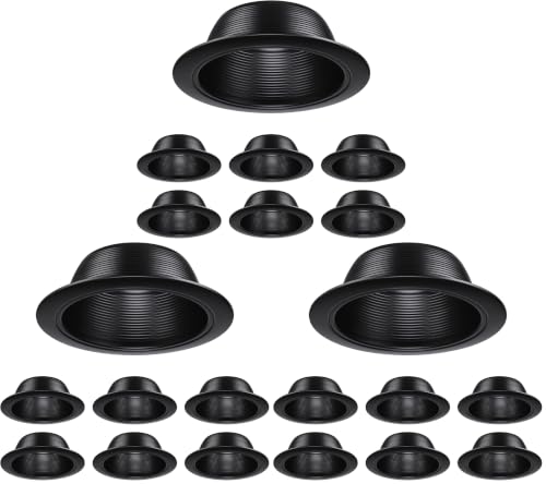 Image of TORCHSTAR 18-Pack 6 Inch Recessed Light Trim, Step Baffle, Black