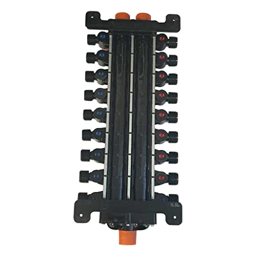 Viega 50250 1/2-Inch PureFlow Zero Lead Poly Alloy PEX Crimp Manabloc With 18 Ports - 10 Cold 8 Hot