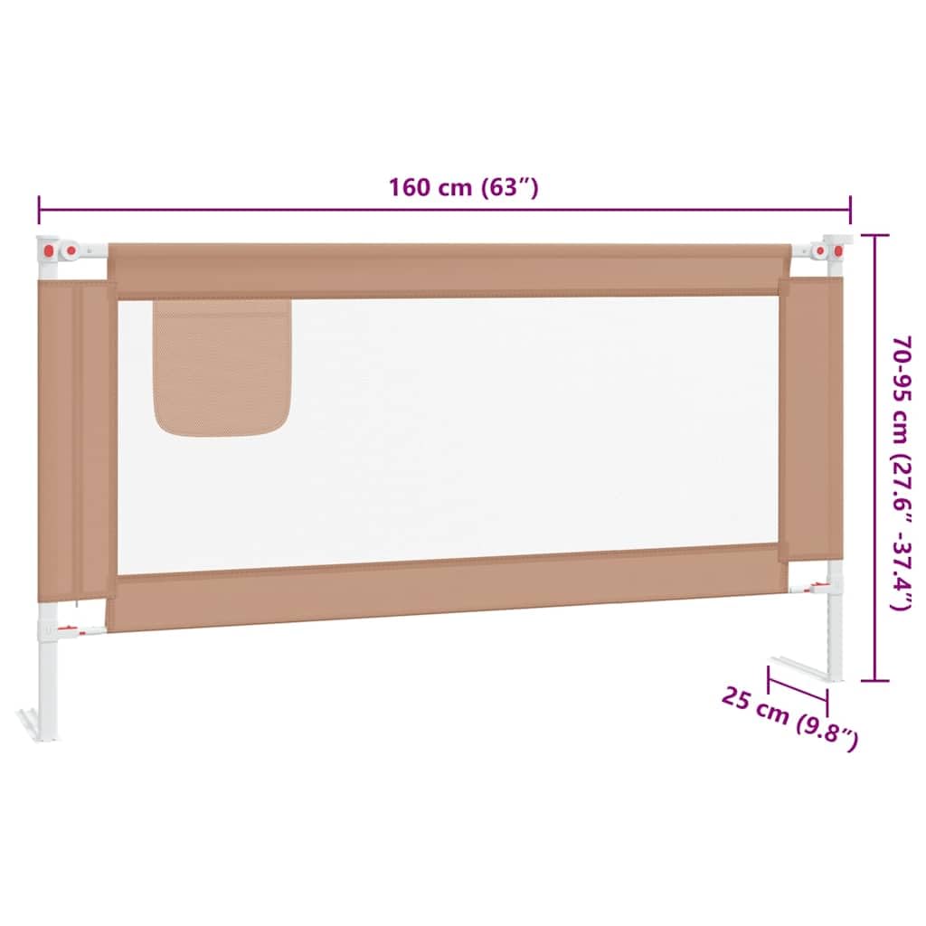 Generisch Kleinkind-Bettschutzgitter Taupe 160x25 cm Stoff,Baby & Kleinkind,Babysicherheit,Baby-Bettschutzgitter,10221