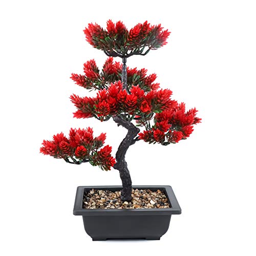 Bonsai artificial, pino japonés, planta artificial decorativa,flores artificiales, decoración de...