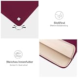 DOMISO Torba na laptopa 14" Pokrowiec na laptopa kompatybilny z 15-calowym MacBook Air M4/A3241 M3/A3114 M2/A2941, wodoodporny pokrowiec na laptopa, czerwone wino