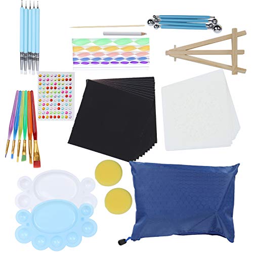 Acouto Conjunto de Ferramentas de Pontilhamento de Mandala de 58 Unidades Com Armazenamento Bolsa para Pintura Artística e Artesanato DIY