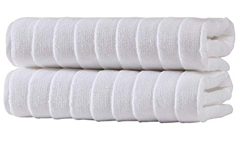 Bagno Milano Turkish Bath Towels Set - 100% Cotton Towels Velvety Soft & Ultra-Absorbent (White, 2 Pcs Bath Towel Set) #TOP15