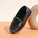 Moceen Boys Loafers PU Leather Slip-On Toddler Dress Shoes Non-Slip Sole Kids Moccasins for School Events and Daily Wear Size 7 Toddler, Black, 8101 25