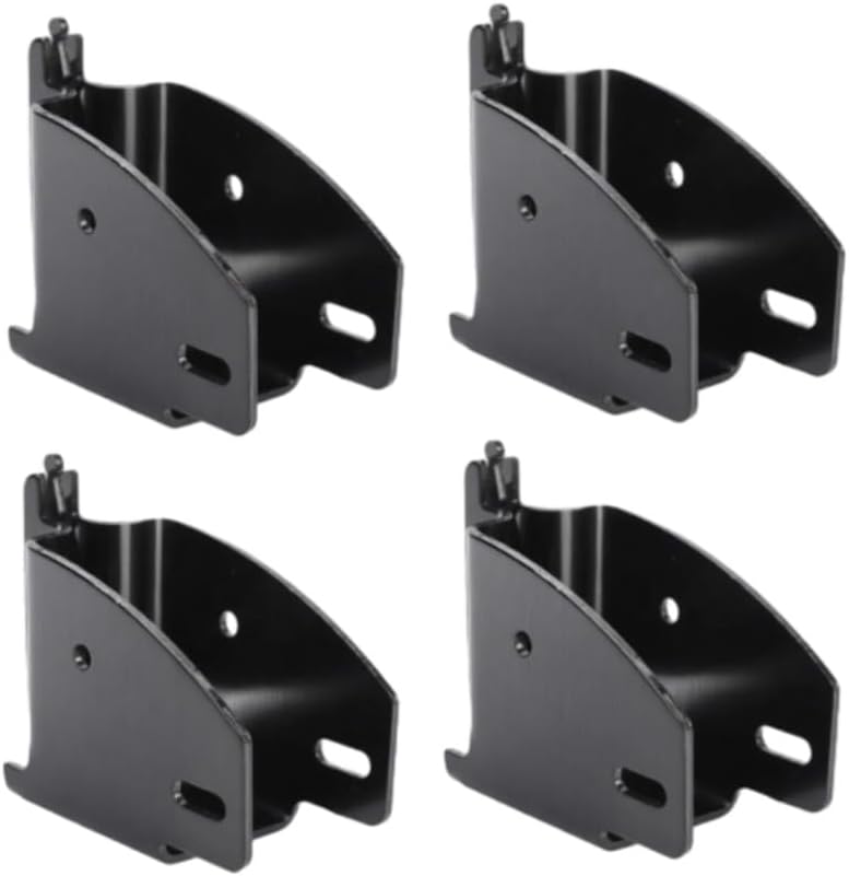 KIMISS 4PCS E Track Wood Beam End Socket, Fit with 2x4 2x6 Add Removable Bar Heavy Duty Storage Lumber Bracket for Truck Trailer Van RV Cargo Trailer (Black)