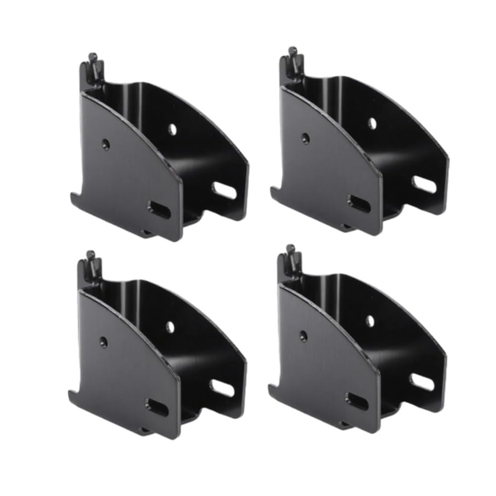 KIMISS 4PCS E Track Wood Beam End Socket, Fit with 2x4 2x6 Add Removable Bar Heavy Duty Storage Lumber Bracket for Truck Trailer Van RV Cargo Trailer (Black)
