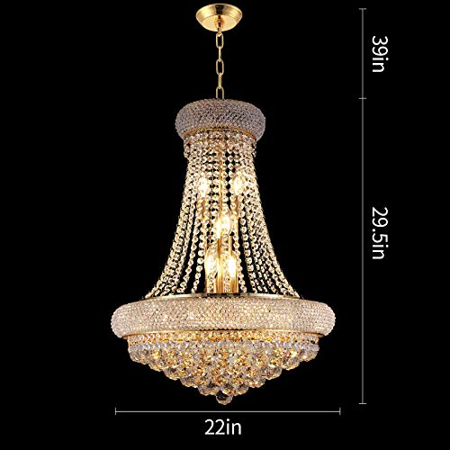 Osaqi Crystal Chandelier Lighting For Dining Room Modern Luxury K9 Bedroom Crystal Chandeliers Ceiling Light French Empire H29.5 In*W22 In #TOP1