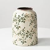 [Design vintage élégant]Le design du vase en porcelaine vintage est simple et élégant, avec une saveur artistique rétro et vieillie. Ses formes géométriques et ses lignes épurées se marient parfaitement avec une variété de styles décoratifs. Le fond est poli pour rester stable sur n'importe quelle table et ne laissera pas de rayures.