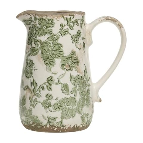Vintage Style Ceramic Flower Vase with Floral Print Cover
