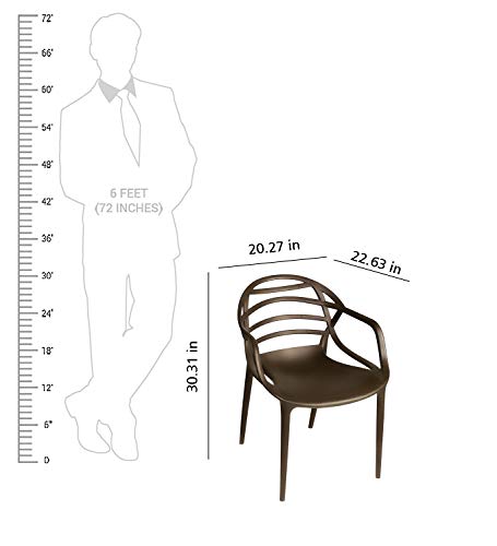 Image of CELLO Atria Chair (Brown) | Strong and Durable | Easy to Clean | Chair for Living Room, Bed Room, Kitchen, Office Room, Outdoor | 3 Years Warranty
