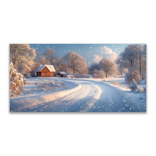 Tableau sur toile hiver déco murale salon moderne BOHUO 50x100cm