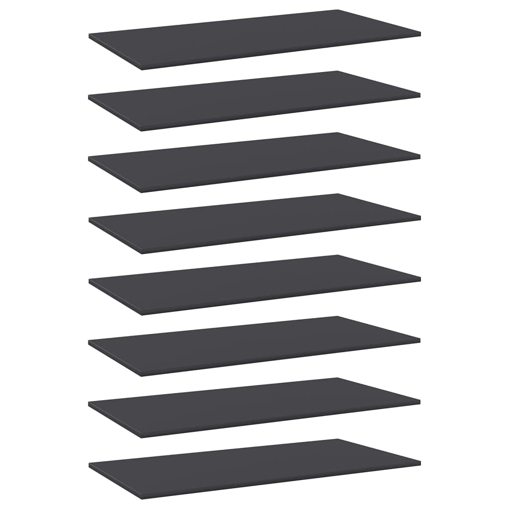 vidaXL 8x Bookshelf Boards Living Room Kitchen Furniture Shelf Accessory Extra Shelf Panel Replacement Bookshelf Board Grey Engineered Wood — image 1