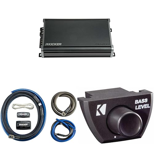 KICKER CXA1200.1 1200 Watt Mono Amp & 1/0AWG Power Kit & Bass Knob Bundle