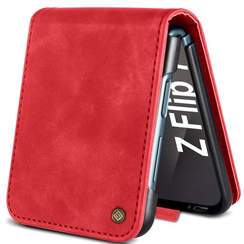 Étui en cuir de qualité supérieure pour Samsung Galaxy Z Flip 7 5G Giyer clapet rouge élégant