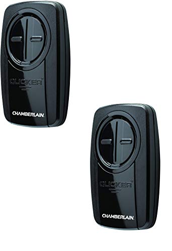 Chamberlain Group KLIK3U-BK Clicker Universal 2-Button Garage Door Opener Remote with Visor Clip, Black, 2 Pack