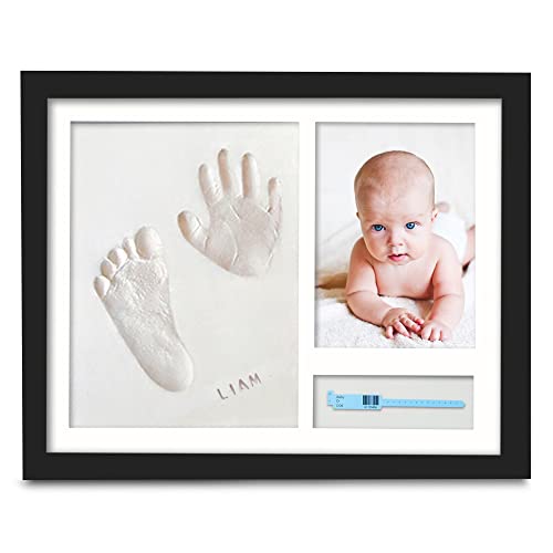 Image of KeaBabies Baby Footprint Kit - Baby Hand and Footprint Kit, Baby Shower Gifts for Mom, Baby Keepsake, Personalized Baby Picture Frame Print Kit, Baby Handprint Kit, Baby Registry (Onyx Black)