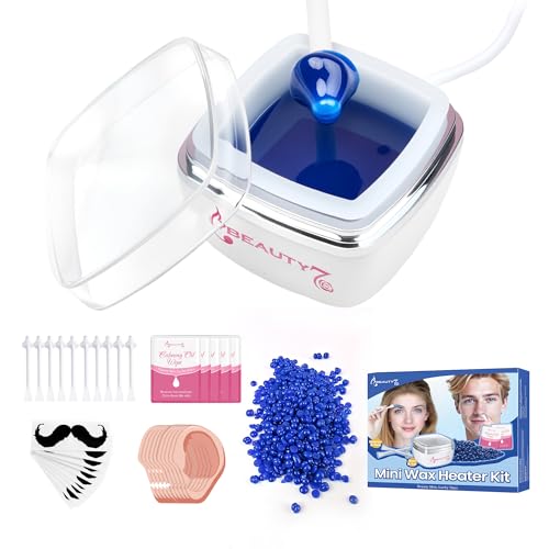 Mini Kit de Depilación Profesional para Hombres y Mujeres, para Cara, Orejas y Nariz, 100g de Cera para Vello, 10 Aplicadores 10 Moldes para Bigote, Depilación Segura, Rápida y Sin Dolor