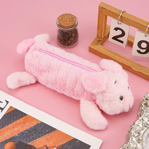 Image of Fluffy Pencil Case Pouch, Kawaii Pencil Bag, Animal Plush Pen Case, Zipper Pen Box, Storage Bag, Makeup Pouch, for Daily Work(1Pcs)