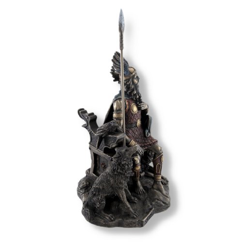 Estatua Bronzed Dios Nórdico Odín en Trono miniatura 3