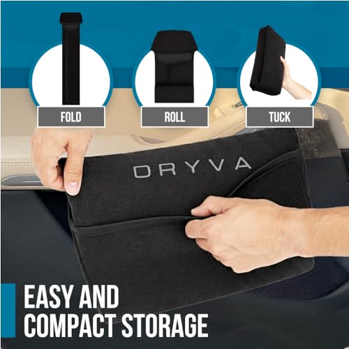 Image of DryvaSeat - Premium Microfiber Towel Car Seat Cover - Waterproof & Sweatproof - Universal Fit, Machine Washable, Non-Slip - Seat Protector for Car, Truck, SUV, Van (Shadow Black, 1 Pack)