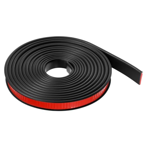 QUARKZMAN U-Form Kantenband 5/8 x 16,4ft (16mm x 5000mm) Selbstklebendes TPE Flexibles Furnierkantenband Kantenschutz für Möbel, Schränke, Tische, Reparatur, Schwarz