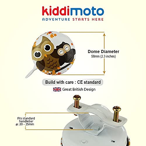 Kiddimoto – Bike Bell For Kids, Bike Bell For Adults, Boys & Girls, Bike Handlebars, Mtb, Cruiser, Scooter, Stainless Steel Bike Bell & Bike Accessories - Classic Ring Bicycle Bell - Different Prints #TOP7