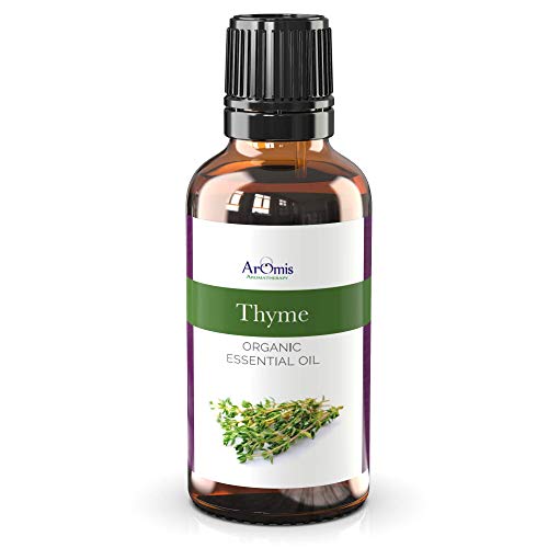 ArOmis Organic Thyme Essential Oil - 100% Pure Therapeutic Grade - Undiluted Premium Oil - 150 Micron Filtered Perfect for Aromatherapy Diffusers (30ml / 1 fl oz)
