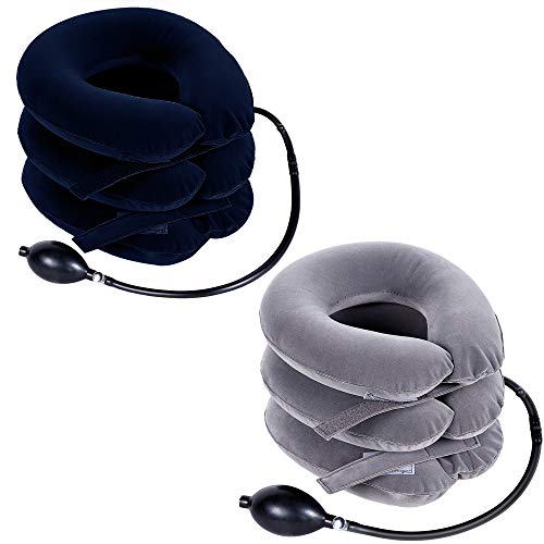 Ohuhu Neck Traction Neck Cervical Traction Collar Device for Neck and Back Pain Relief, Inflatable Spine Alignment Pillow