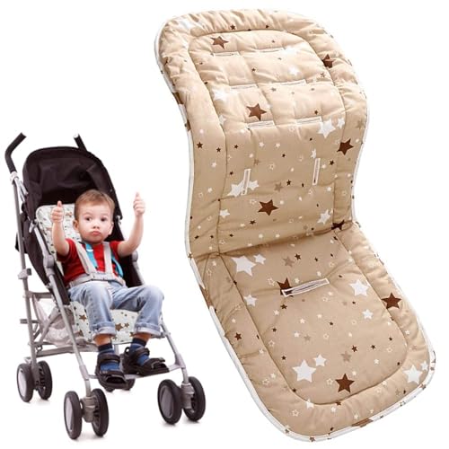 BAYLOVE Cojin para Carriola, Cojín Silla para Cochecito de 100% Algodón, Acolchado Ajustable para Silla de Coche,...