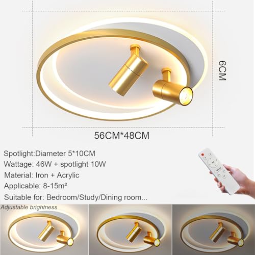 Lampe de salon ronde haut de gamme et plafonnier LED moderne à intensité variable - 7