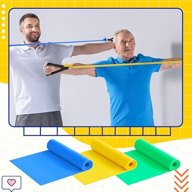 3 Pcs Resistance Band with Handles Chair Exercise Physical Therapy Band for Seniors Citizen Gifts Elderly Women Therapy, Stretch, Recovery, Home Exercise