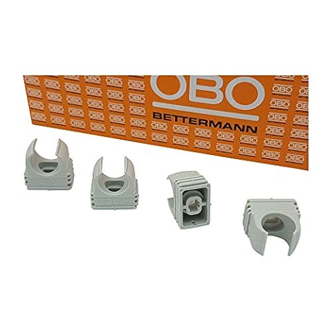 30 x OBO Bettermann M16 obejmy zaciskowe | obejmy do rur | można układać w szeregowo | jasnoszary | 16 mm | 30 sztuk