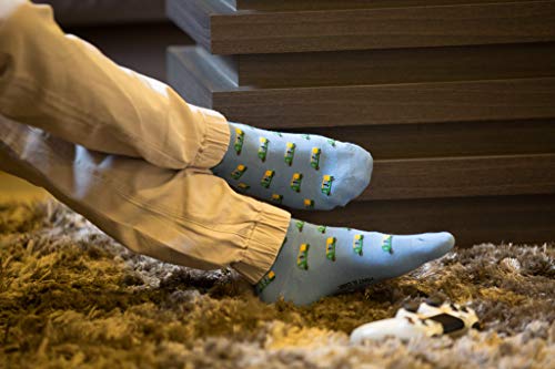 Image of Mint & Oak Printed Crew Socks For Men, Soft Cotton Calf Length Socks, Colorful Sock Gift For Men, Anti-Microbial & Odour Free, Funky Socks - Gift Box of 3