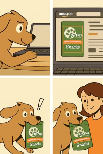 Dr. Flex Hundeleckerli Probiotika für Hunde 60 Soft-Chews mit Kolostrum, Bierhefe, Lachsöl, Cichorée, Enterococcus faecium für Verdauung, gesunde Darmflora Hund, Immunsystem und Wohlbefinden