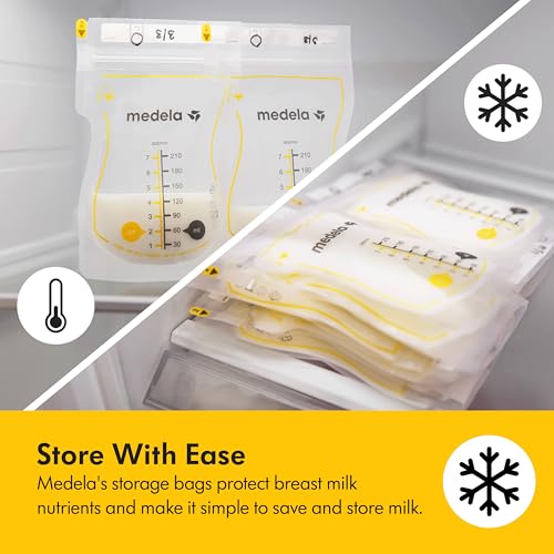 medela easy pour breastmilk storage bags 100 count 7oz210ml disposable leakproof fast freeze breast milk protection recyclable amp bpa free