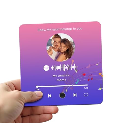 Iman De Nevera Con Musica,Iman Con Musica Imán de música personalizado for nevera, imán personalizado for nevera con foto, cubierta de álbum de canciones, calcomanía acrílica for nevera, regalos de na