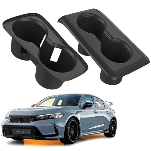 DIANX For ホンダ シビック タイプR FL5用 ウォーターカップカバー センターコンソール・後部座席用 シリコン製 ドリングホルダー ドリンクトレイ キズ防止 滑り止め 漏れ防止コースター 内装パーツ お手入れ簡単 車種専用