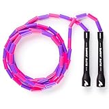 Beaded Kids Exercise Jump Rope - Segmented Skipping Rope for Kids - Durable Shatterproof Outdoor Beads - Light Weight and Tangle Free Exercise Training - Easily Adjustable Kids Jump Rope for Fitness