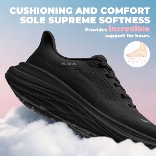 Image of Vilanva Women's Comfortable Walking Shoes Cushion Running Tennis Shoes Non-Slip Workout Gym Athletic Breathable Trendy Fashion Sneakers