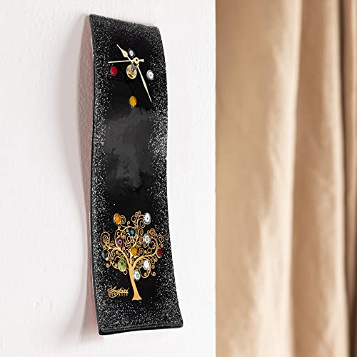 Sospiri Venezia Wall Clock Murano Glass Silent Mechanism Decorated with Murrines and Gold Leaf Gift Handmade Made in Italy (10x30) - Image 4