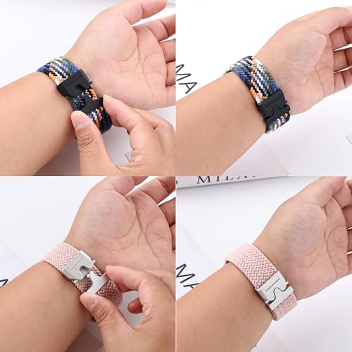 Image of ACM Watch Strap Woven Braided Clipper 22mm compatible with Universal 22mm Size Replacement Strap Smartwatch Adjustable Belt Band