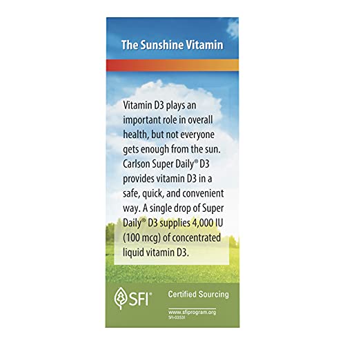 Carlson Labs Carlson Laboratories Super Daily D3 4000IU Supplement, 11 ml, 0.426 Fluid Ounce