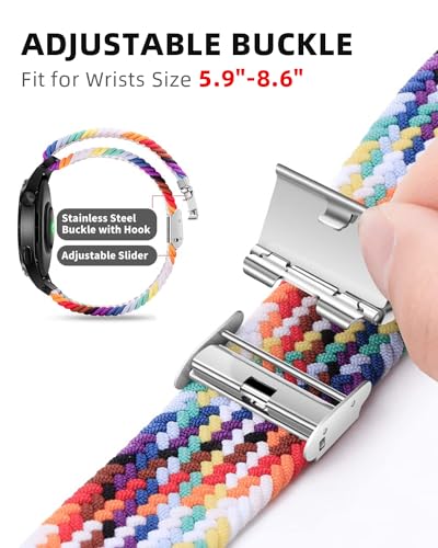 BandRain Stretchy Braided Bands Compatible with Google Pixel Watch 4 3 41mm/Pixel Watch 2 Band/Google Pixel Watch Band - Upgraded Connector - Elastic Nylon Breathable Sport Straps for Women Men